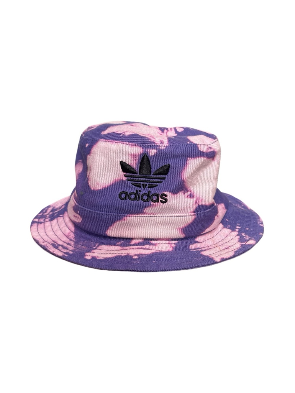 adidas Tie-Dye Acid Wash Bucket Hat with Trefoil Logo Y2K 90s Purple Pink OSFA